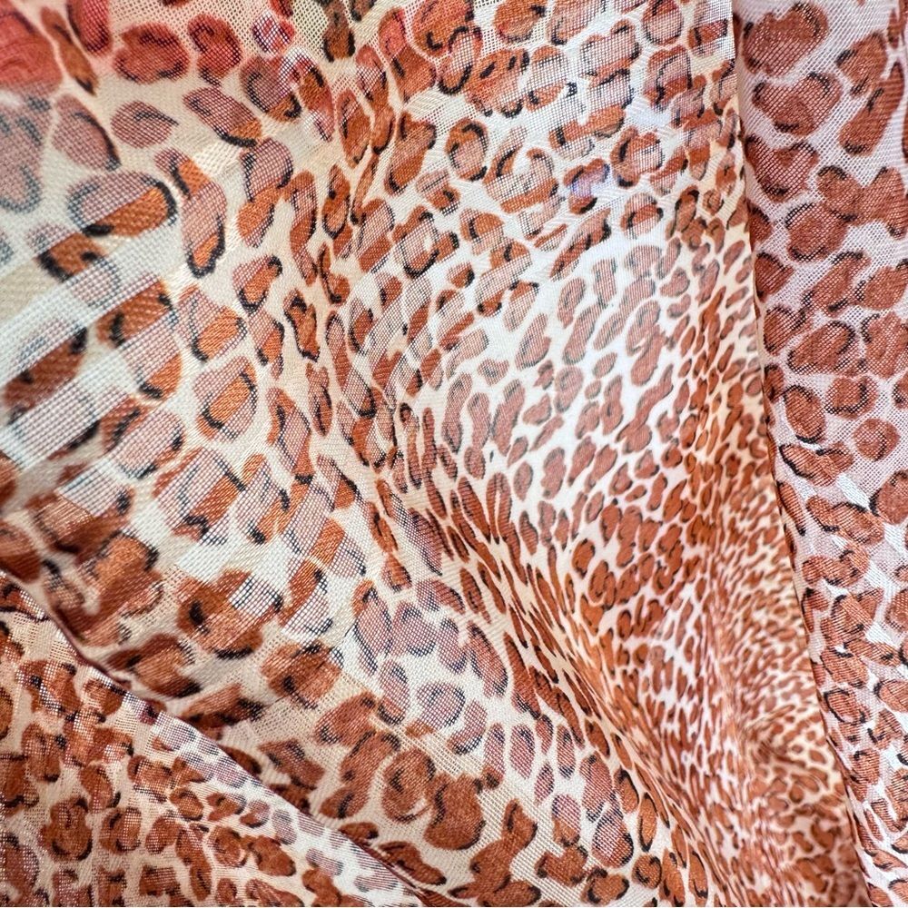 Leopard Print fabric lightweight see through 3 yards, new never been used
